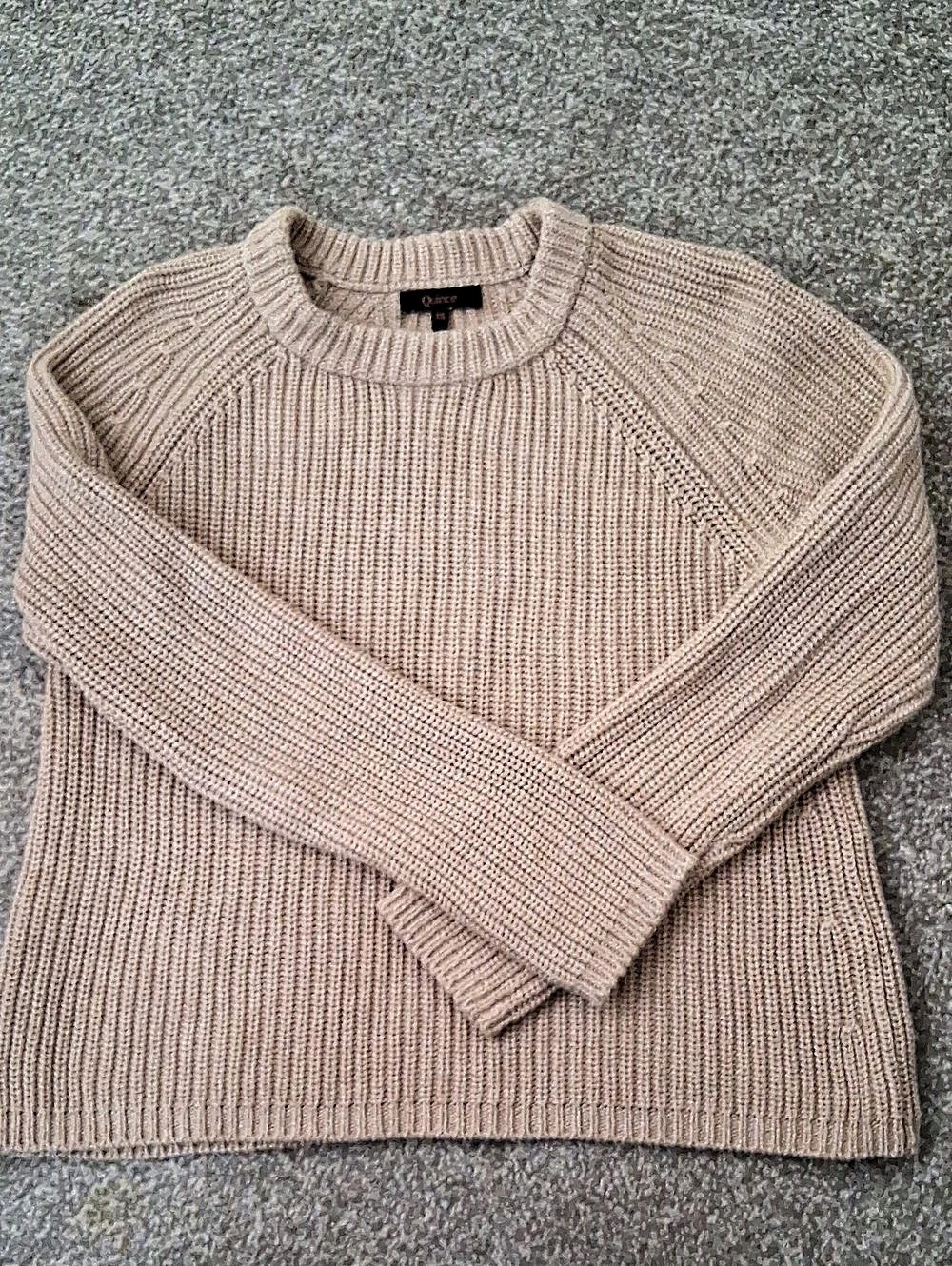 Quince 100% Organic Cotton Fisherman Crew Sweater Ribbed Crewneck Sweater Size